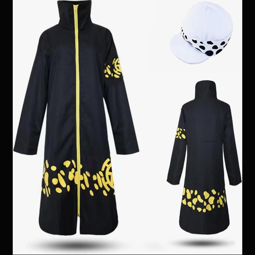 Black and Yellow Long Coat with White Cap